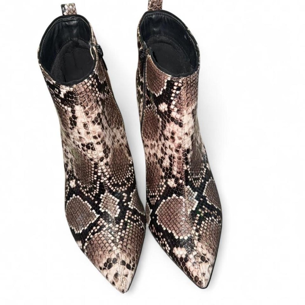 WILD & EXOTIC FAUX SNAKESKIN ANKLE BOOTS HIGH HEELED LADIES 10 - Picture 2 of 7